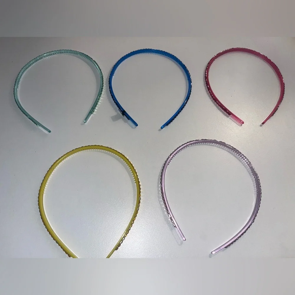 Set of 5 bedazzled headbands, rainbow colors​